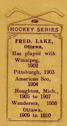 1910-11 Imperial Tobacco Hockey Series (C56) #27 Fred Lake Back