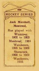 1910-11 Imperial Tobacco Hockey Series (C56) #33 Jack Marshall Back
