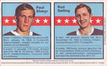 1972-73 Post Action Transfers #6 Paul Shmyr / Rod Seiling Front