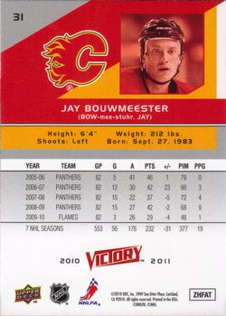 2010-11 Upper Deck Victory #31 Jay Bouwmeester Back