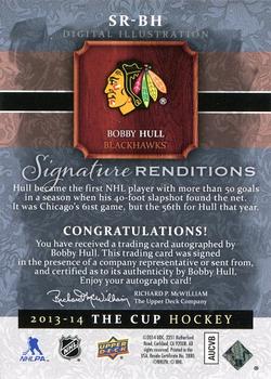 2013-14 Upper Deck The Cup - Signature Renditions #SR-BH Bobby Hull Back