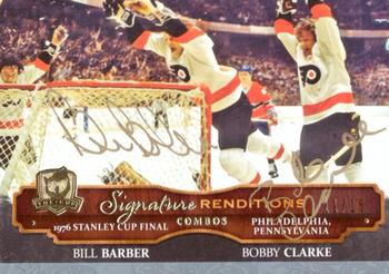 2013-14 Upper Deck The Cup - Signature Renditions Combos #SRC-CB Bill Barber / Bobby Clarke Front