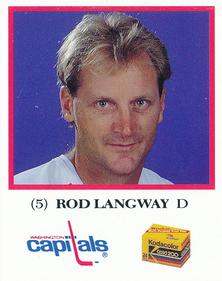 1991-92 Kodak/Giant Washington Capitals #NNO Rod Langway Front