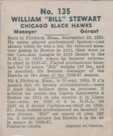 1937-38 World Wide Gum (V356) #135 Bill Stewart Back