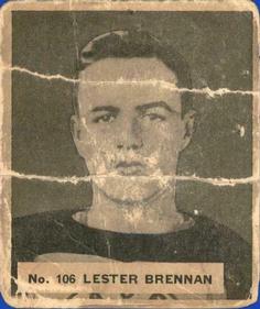 1937-38 World Wide Gum (V356) #106 Lester Brennan Front