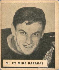 1937-38 World Wide Gum (V356) #123 Mike Karakas Front