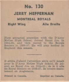 1937-38 World Wide Gum (V356) #130 Jerry Heffernan Back