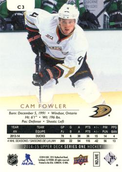 2014-15 Upper Deck - UD Canvas #C3 Cam Fowler Back