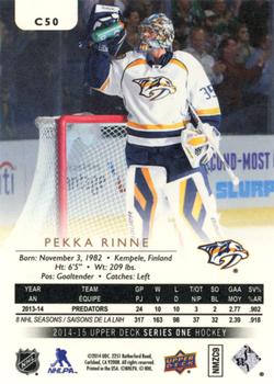2014-15 Upper Deck - UD Canvas #C50 Pekka Rinne Back