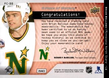 2014-15 Upper Deck - A Piece of History 1000 Point Club Jerseys #PC-BB Brian Bellows Back