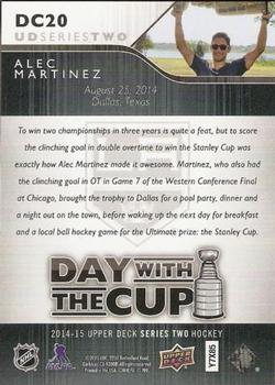 2014-15 Upper Deck - Day with the Cup #DC20 Alec Martinez Back
