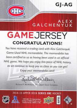 2014-15 Upper Deck - Game Jerseys #GJ-AG Alex Galchenyuk Back