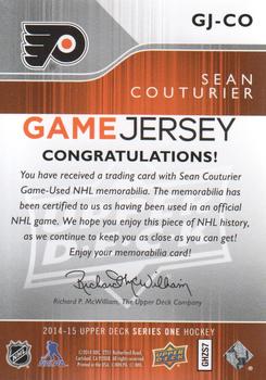 2014-15 Upper Deck - Game Jerseys #GJ-CO Sean Couturier Back