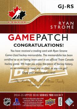 2014-15 Upper Deck - Game Patches #GJ-RS Ryan Strome Back