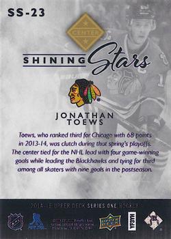 2014-15 Upper Deck - Shining Stars #SS-23 Jonathan Toews Back