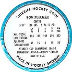 1962-63 Shirriff Coins #6 Bob Pulford Back