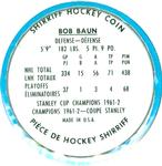 1962-63 Shirriff Coins #19 Bobby Baun Back