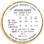 1962-63 Shirriff Coins #43 Jacques Plante Back