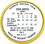1962-63 Shirriff Coins #46 Stan Mikita Back
