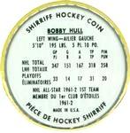 1962-63 Shirriff Coins #47 Bobby Hull Back