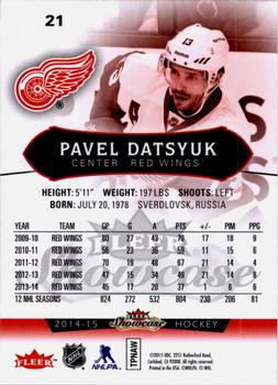 2014-15 Fleer Showcase #21 Pavel Datsyuk Back