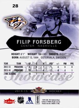 2014-15 Fleer Showcase #28 Filip Forsberg Back