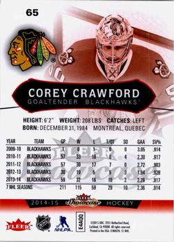 2014-15 Fleer Showcase #65 Corey Crawford Back