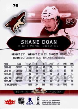 2014-15 Fleer Showcase #76 Shane Doan Back