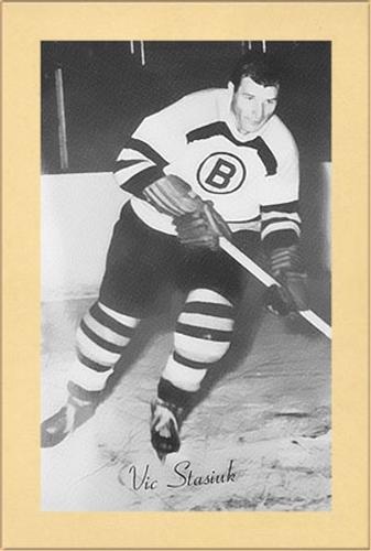 1960-61 TOPPS HOCKEY NHL #66 Vic Stasiuk EX+ Boston Bruins Card