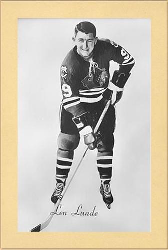 1944-64 Bee Hive Hockey Photos (Group 2) #NNO Len Lunde Front