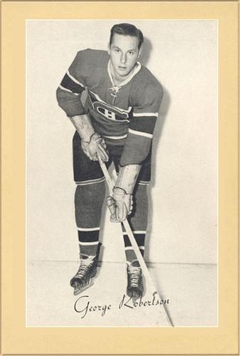1944-64 Bee Hive Hockey Photos (Group 2) #NNO George Robertson Front