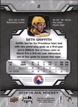 2014-15 Upper Deck AHL #2 Seth Griffith Back