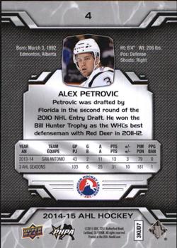 2014-15 Upper Deck AHL #4 Alex Petrovic Back