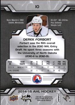 2014-15 Upper Deck AHL #10 Derek Forbort Back