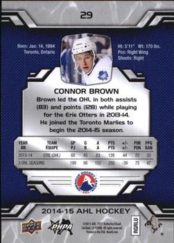 2014-15 Upper Deck AHL #29 Connor Brown Back