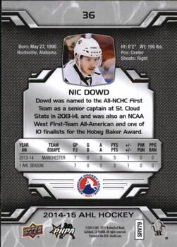 2014-15 Upper Deck AHL #36 Nic Dowd Back