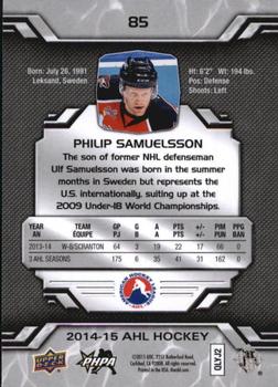 2014-15 Upper Deck AHL #85 Philip Samuelsson Back