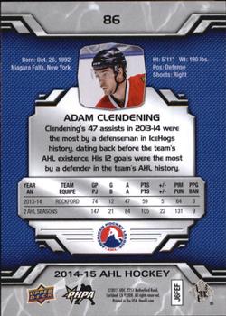 2014-15 Upper Deck AHL #86 Adam Clendening Back