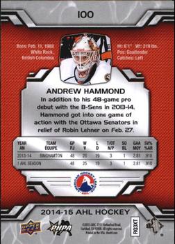 2014-15 Upper Deck AHL #100 Andrew Hammond Back