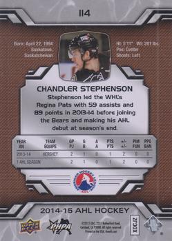 2014-15 Upper Deck AHL #114 Chandler Stephenson Back