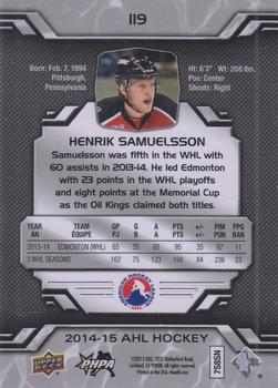 2014-15 Upper Deck AHL #119 Henrik Samuelsson Back