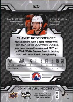 2014-15 Upper Deck AHL #120 Shayne Gostisbehere Back