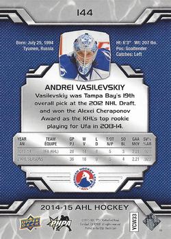 2014-15 Upper Deck AHL #144 Andrei Vasilevskiy Back