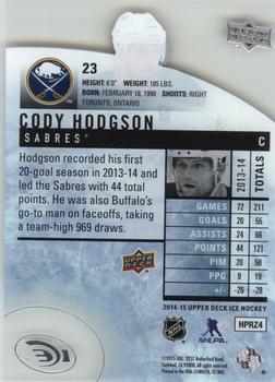 2014-15 Upper Deck Ice #23 Cody Hodgson Back