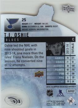 2014-15 Upper Deck Ice #25 T.J. Oshie Back