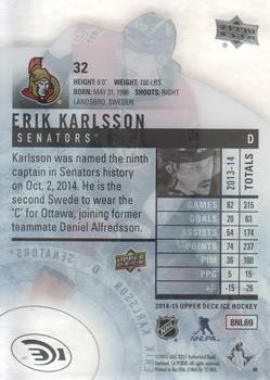 2014-15 Upper Deck Ice #32 Erik Karlsson Back