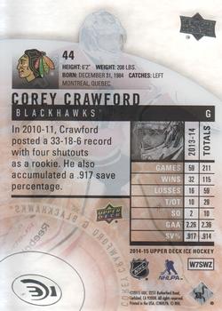 2014-15 Upper Deck Ice #44 Corey Crawford Back