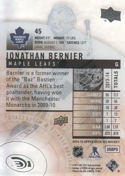 2014-15 Upper Deck Ice #45 Jonathan Bernier Back