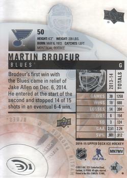 2014-15 Upper Deck Ice #50 Martin Brodeur Back