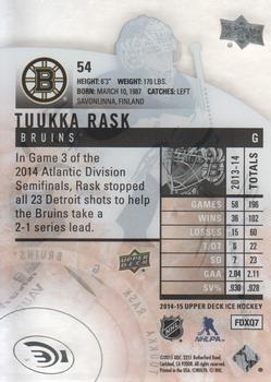 2014-15 Upper Deck Ice #54 Tuukka Rask Back